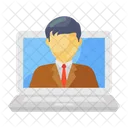 Online Businessman Online Businessperson Online Entrepreneur Icon