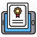 Online Certificate Digital Diploma Online Degree Icon