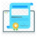 Online Diploma Digital Certificate Online Degree Icon