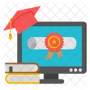 Online Certificate Online Degree Online Diploma Icon