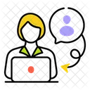 Online Chat Woman Chatting Virtual Chat Icon