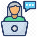 Online Chatting Laptop User Online Messages Icon