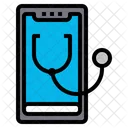 Online Checkup Smartphone Stethoscope Icon
