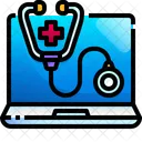 Online Checkup Stethoscope Healthcare Icon