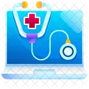 Online Checkup Stethoscope Healthcare Icon