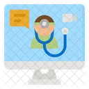 Online Checkup Online Doctor Telemedical Icon