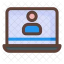 Online Class Videocall Online Learning Icon