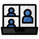 Online Class Video Conference Online Learning Icon