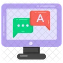 Online Chat Online Communication Monitor Communication Icon