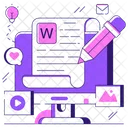 Online Content Writing Online Article Writing Blogging Icon