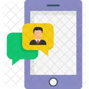 Online Conversion Live Chat Chat With Mobile Icon