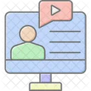 Online Course Lineal Color Icon Icon