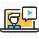 Online Course Video Tutorial Education Icon