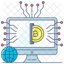 Digital Money Bitcoin Network Online Cryptocurrency Icon