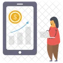 Growth Chart Financial Chart Online Data Analytics Icon