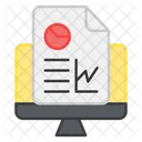 Online Data Analytics Online Chart Online Graph Icon