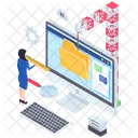 Online Folder Data Storage Digital Folder Icon