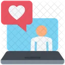 Laptop Video Call Message Icon