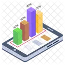 Mobile Analysen Mobile Diagramme Mobile Daten Icon