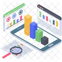 Online Datenanalyse Berichtsanalyse Geschaftsdiagrammanalyse Symbol