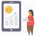 Wachstumsdiagramm Finanzdiagramm Online Datenanalyse Symbol