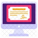 Online Award Online Certificate Deed Icon