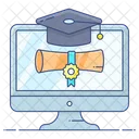 Online Degree Online Certificate Award Certificate Icon