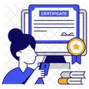 Online Degree Online Diploma Certificate Icon