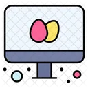 Dia De Pascua En Linea Computadora De Escritorio Tradicion Icono