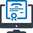 オンライン卒業証書、証明書、認定 アイコン