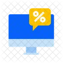Online Discount Message  Symbol