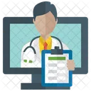 온라인 의사 의료 서비스 온라인 상담 아이콘