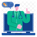 Online Doctor Consultation Internet Icon