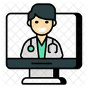 온라인 의사 온라인 의사 온라인 외과 의사 아이콘
