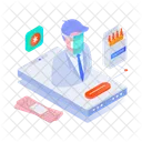 Online Doctor Telemedicine Consultation Icon