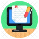 온라인 논문 온라인 파일 온라인 문서 아이콘