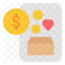 Online Donation Transfer Smartphone Icon