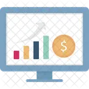Online Earning Growth Online Graph Dollar Icon