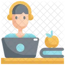 Laptop Online Learning Icon