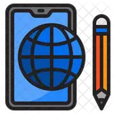Smartphone Learning World Icon