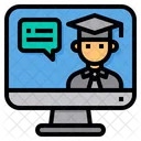 Computer Lecture Discussion Icon