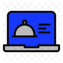 Laptop Essen Glocke Symbol