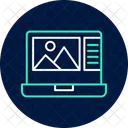 Online Exhibition Neon Glow Icon