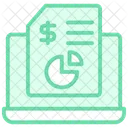 Online Financial Report Duotone Line Icon Icon
