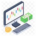 Online Financial Chart Financial Graph Business Analytics Icon