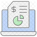 Online Financial Report Lineal Color Icon Icon