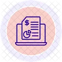 Online Financial Report Black Outline Icon Icon