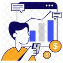 Online Finanzdiagramm Online Daten Datenanalyse Symbol