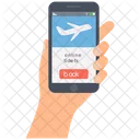 Online Reservation Flight Booking Mobile Booking Icon