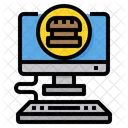 Food Computer Online Order Icon